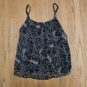 New York & Company Black Floral Camisole Size S